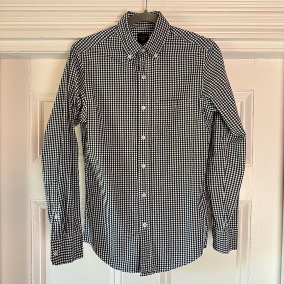 J. Crew Men’s Flex Classic Casual Button Down Shirt Black White XS - Picture 6 of 10
